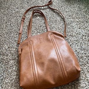 Large brown soft faux leather bag